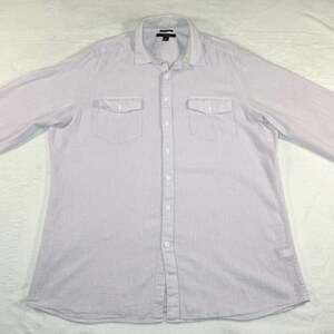 Marc Anthony Men's XL Purple Long Sleeve Slim Fit Linen Blend Button Up Shirt